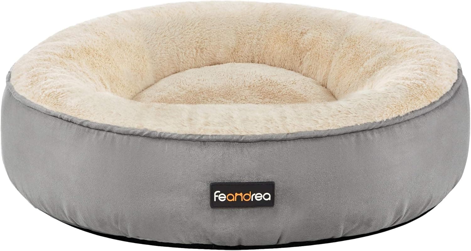 FEANDREA Cama de cães redonda, ø 50 cm, cinzento claro PGW050G01