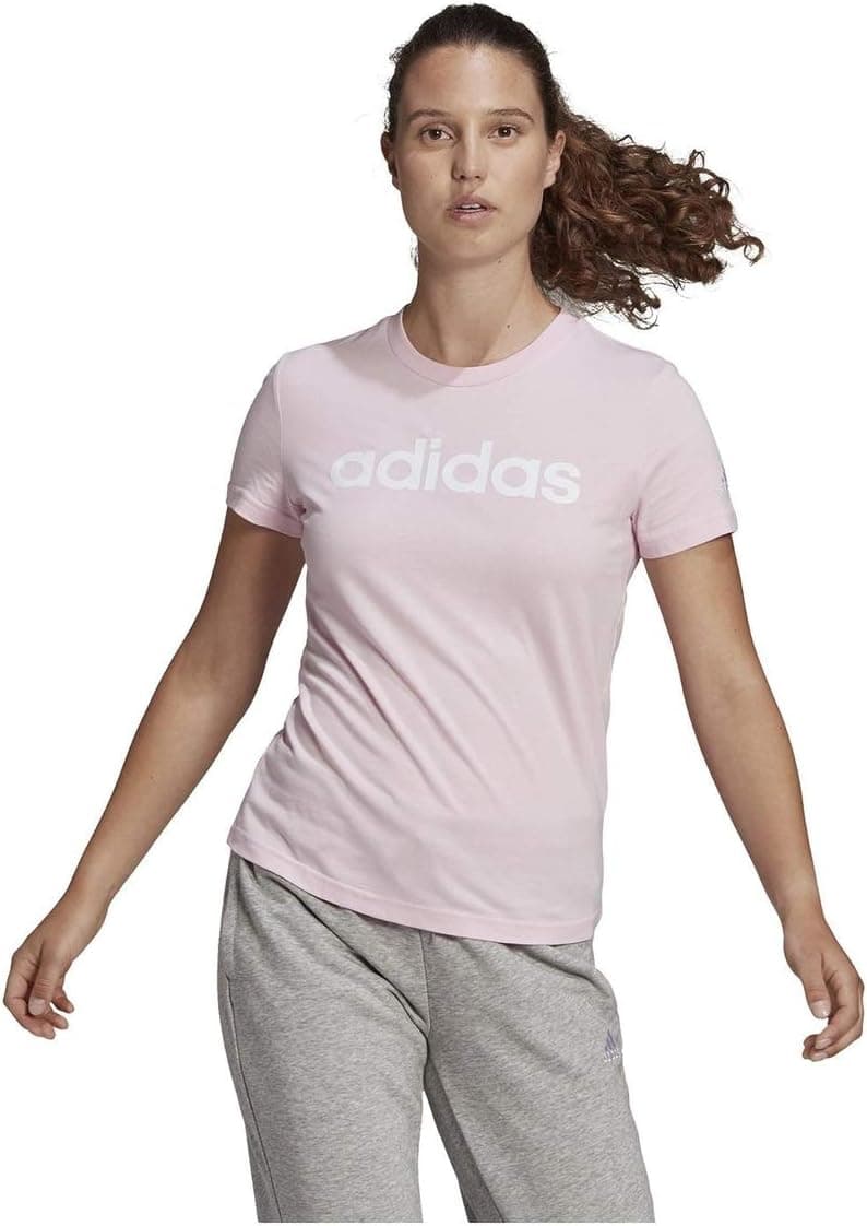 adidas Essentials Slim Logo T-Shirt T-shirt de manga curta para mulher, embalagem de 1