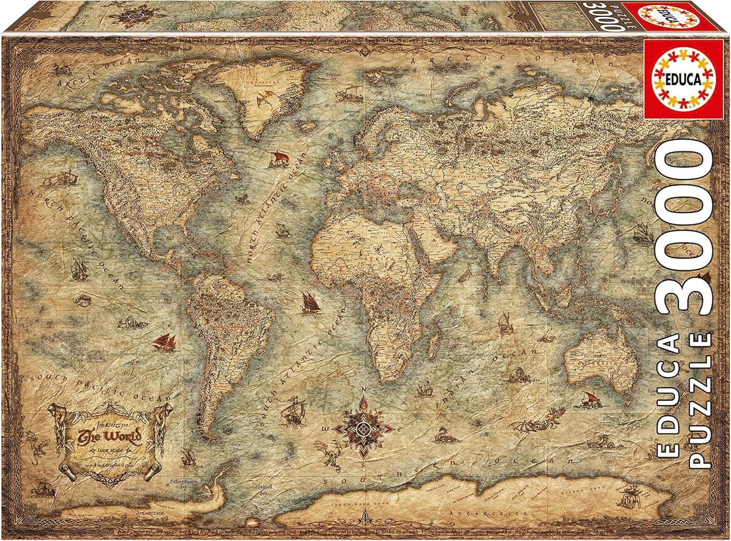 Educa - Puzzle de 3000 peças para adultos | Mapamundi. Medida montada: 120 x 85 cm. Inclui serviço de peça perdida até esgotar o estoque. Recomendado a partir de 14 anos (19567)