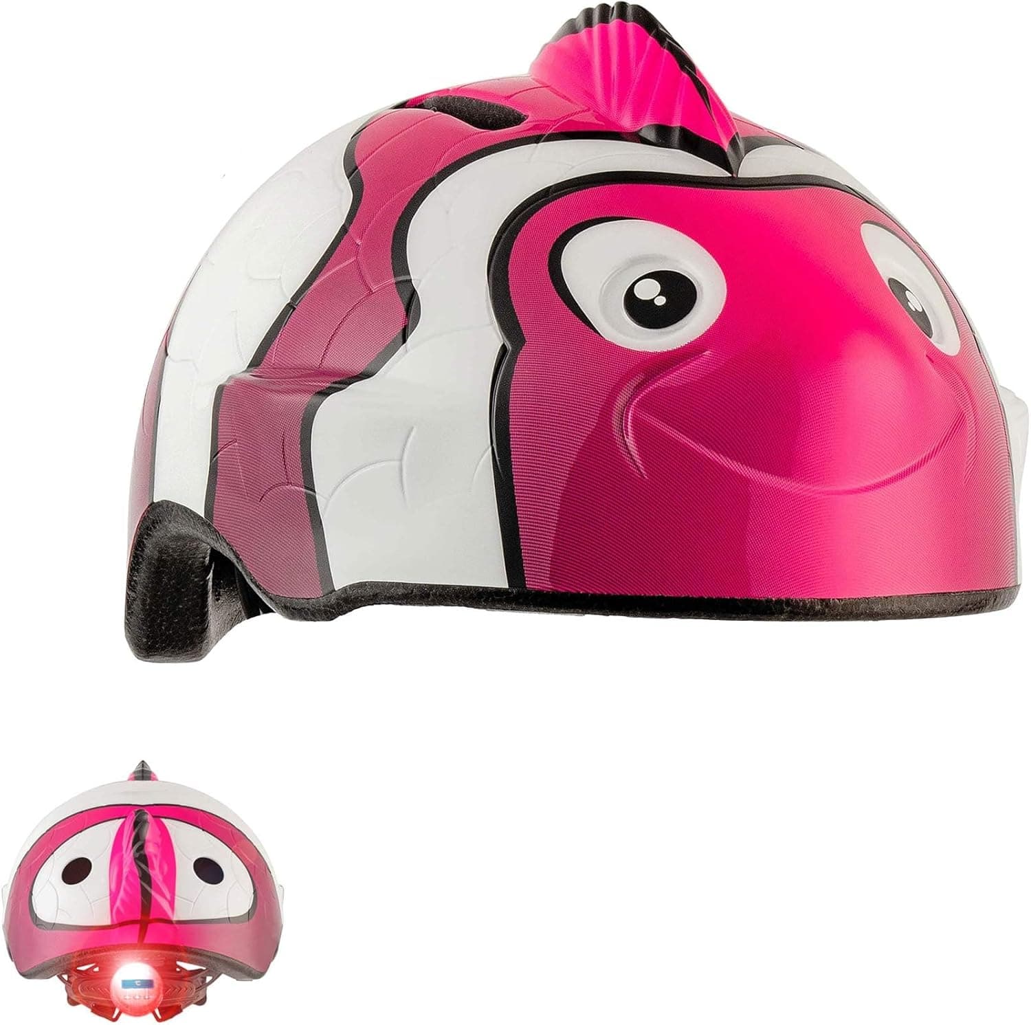 Capacete de bicicleta infantil Crazy Safety | capacete de bicicleta para menino de 2 a 7 anos para skate, bicicleta, skate, skate, skate | capacete de animal 3D leve e ajustável 49-55 cm