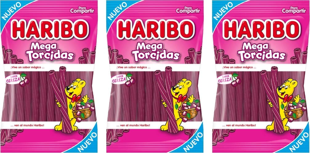 HARIBO Mega torcida cereja, 160 g x 3