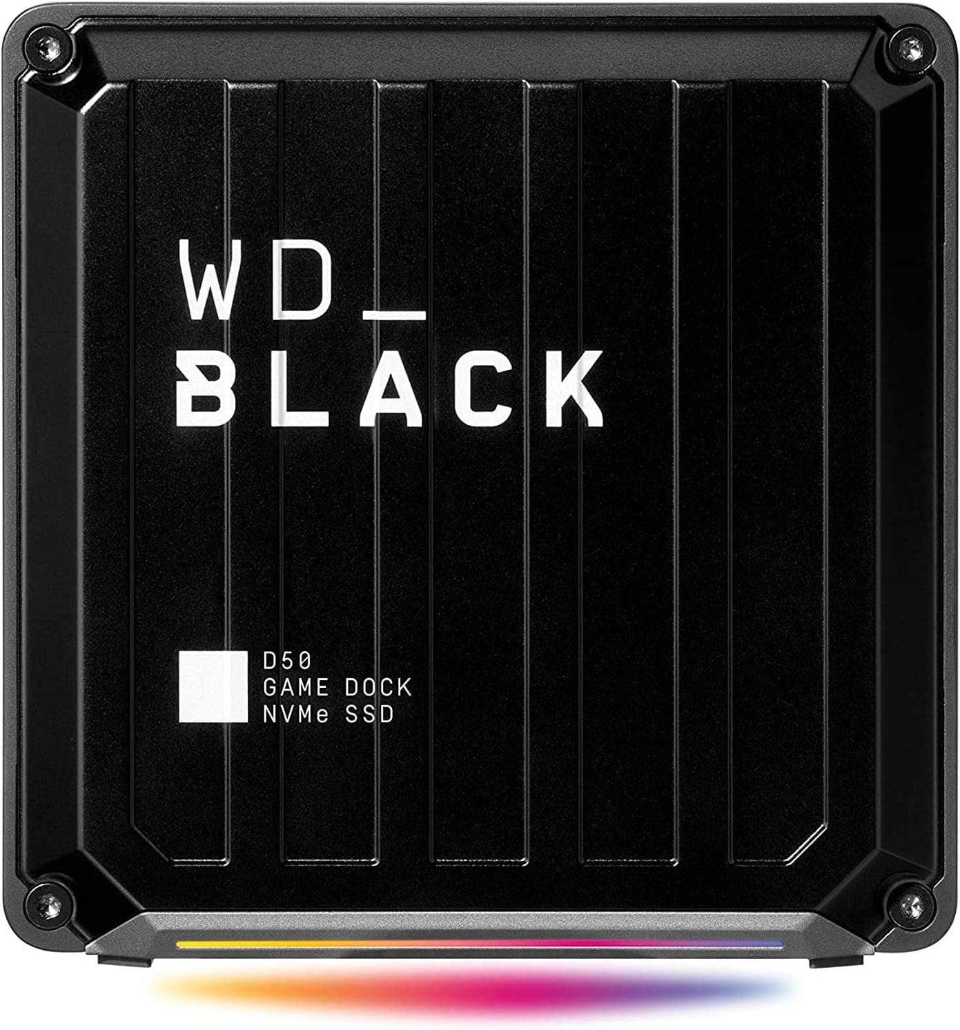 WD BLACK D50 NVMe SSD, base de jogos de 1 TB, 2 portas Thunderbolt 3, DisplayPort 1.4, 2 portas USB-C, 3 portas USB-A, entrada/saída de áudio e Gigabit Ethernet, iluminação RGB personalizável SSD para desktop D50, consola ou PC de 1 TB