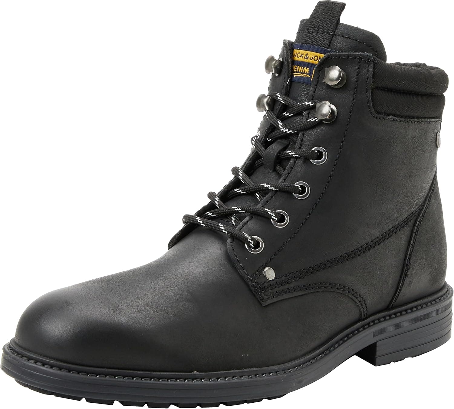JACK & JONES Jfwsolomon-Botas de Couro Sn, Botas de Tornozelo com Cadarço para Homens