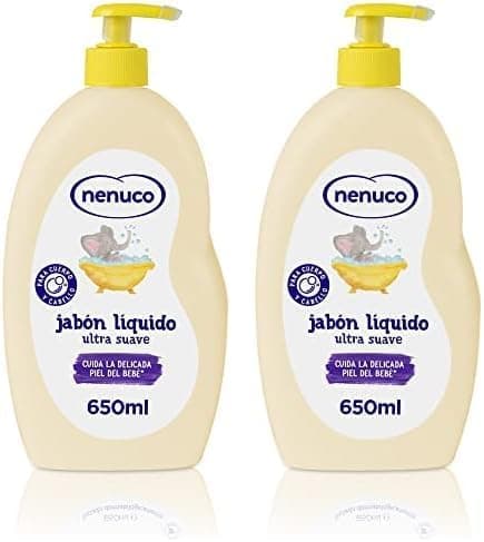 Nenuco Ultra Gentle | Gel de banho líquido com aloe vera para corpo e cabelo, 2 x 650 ml