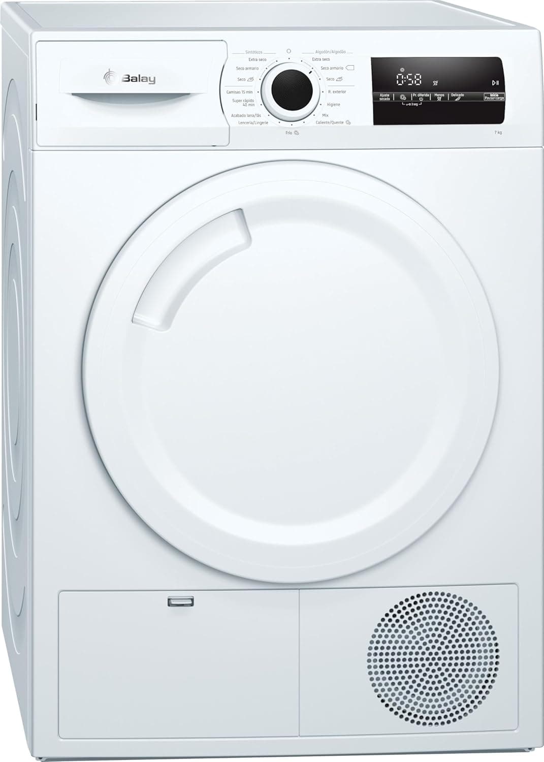 Balay Máquina de secar roupa de condensação, instalação livre, 60 cm, 7 kg, sensor de humidade, branco, 3SC378B