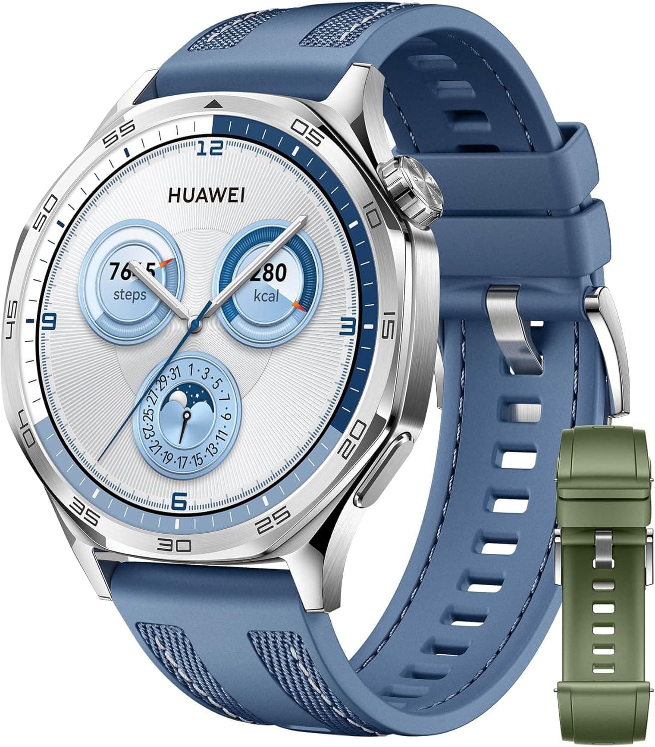 HUAWEI Watch GT 5 46 mm azul correia de fluoroelastómero EasyFit 3 verde abeto (46 mm)