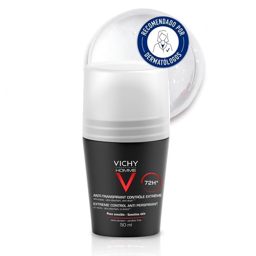 Vichy Homme | Desodorizante roll-on antitranspirante 72 h, 50 ml