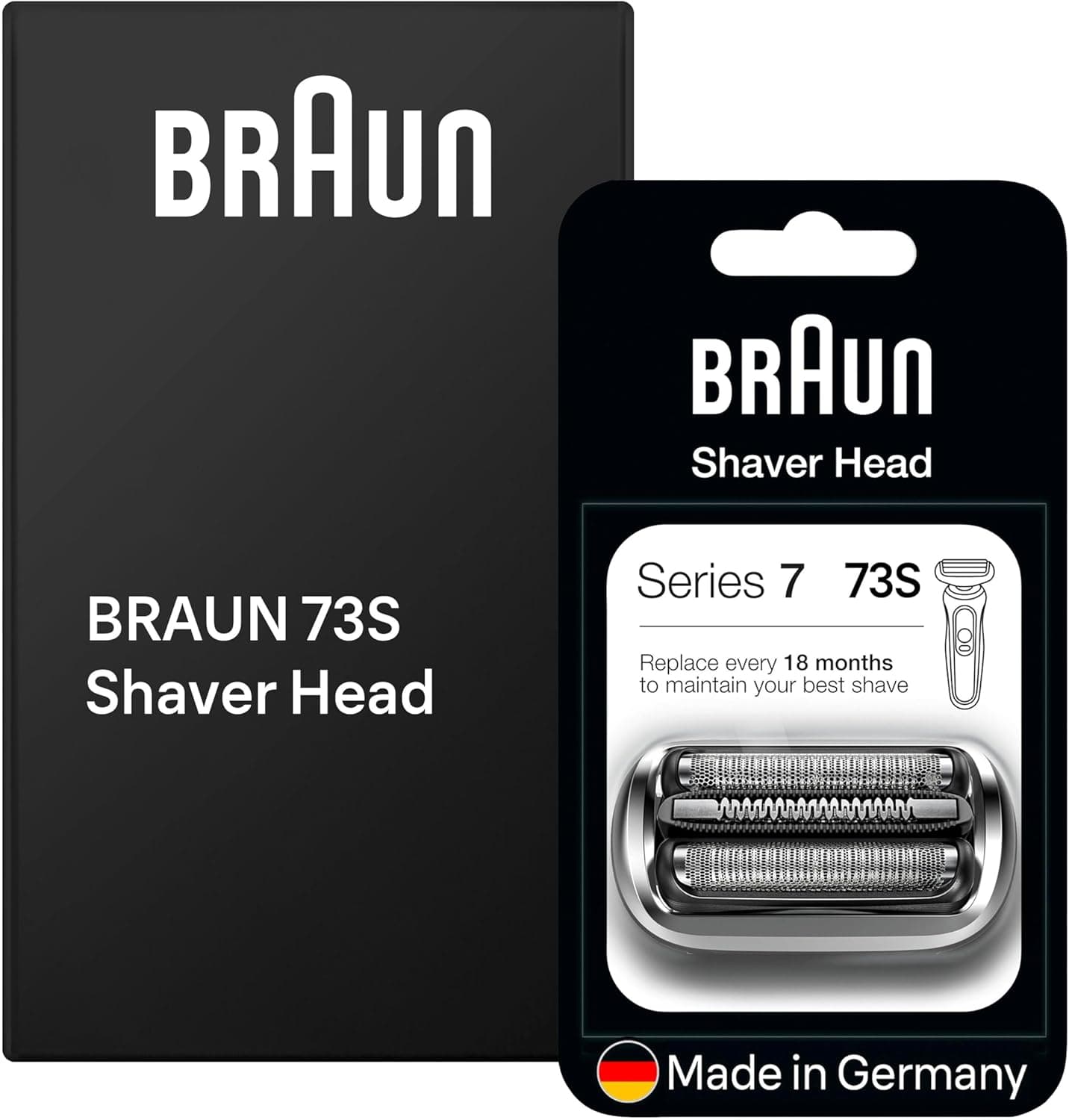 Braun Série 7 73S cabeça de substituição de prata para máquina de barbear elétrica, compatível com as máquinas de barbear série 7 (Nova geração)