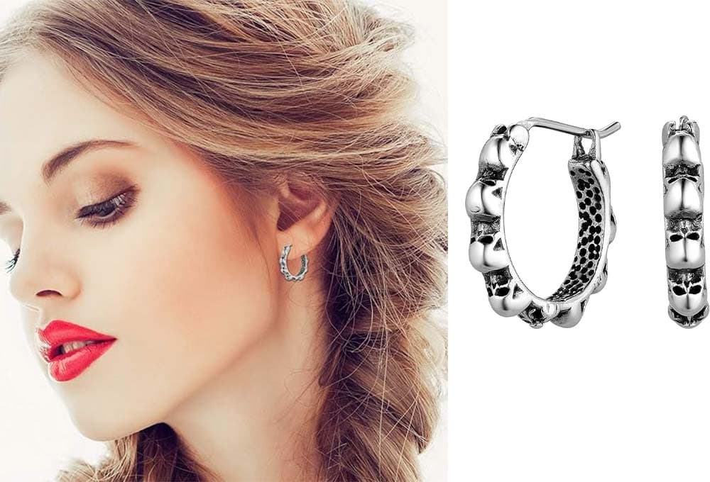 JewelryWe Brincos unissexo de aço inoxidável