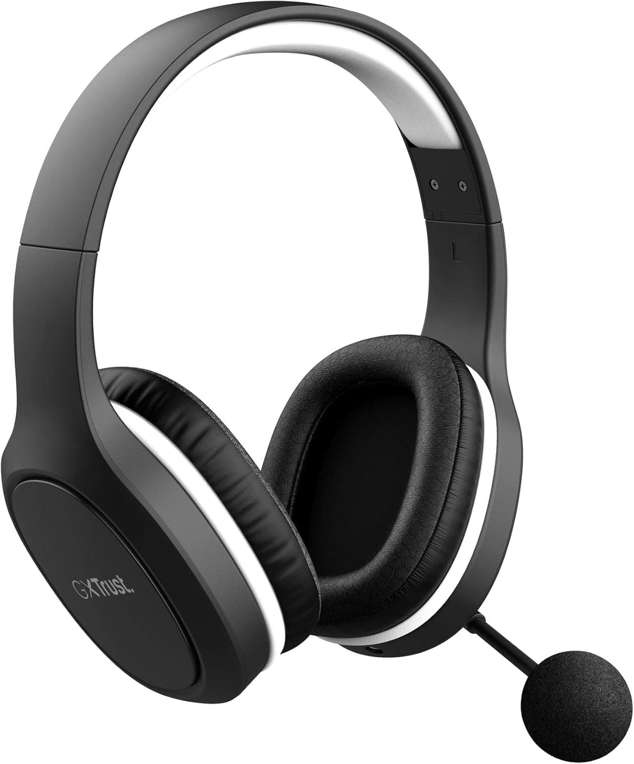 Trust Gaming GXT 391 Thian Capacetes Gaming sem fios, auriculares PS4, PS5, 5,8 GHz, Dongle USB, Over Ear, recarregável, multiplataforma, capacetes com microfone para PC leves e sustentáveis, preto