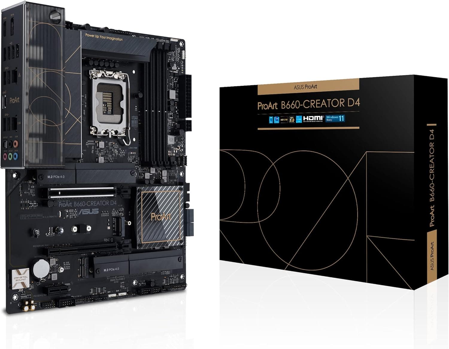 ASUS PROART B660-CREATOR D4 | Placa base ATX Intel LGA1700 com PCIe 5.0 DDR4 USB-C e tripla ranhura M.2