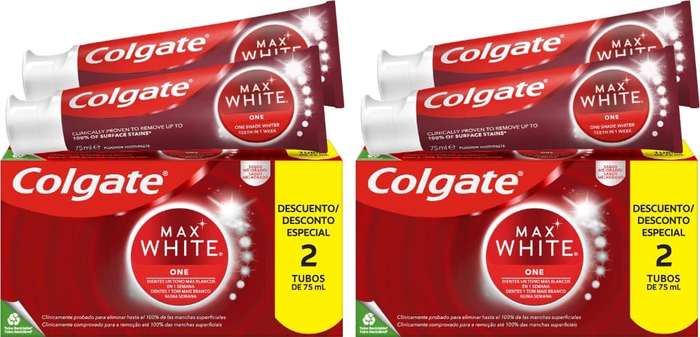 Colgate Max White One Pasta de dentes branqueadora, 75 ml x 4
