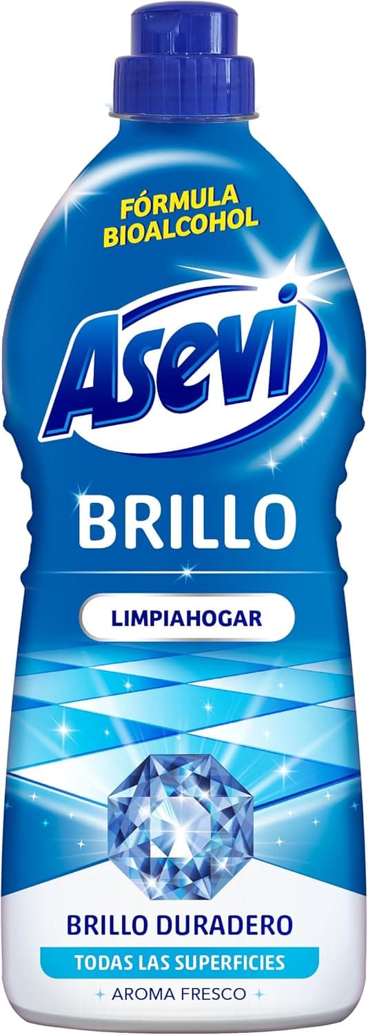 Asevi - Limpeza de casa com bioálcool brilho - limpador para todos os tipos de pisos e superfícies - brilho sem deixar marcas - secagem rápida - aroma fresco e duradouro, 1100 ml