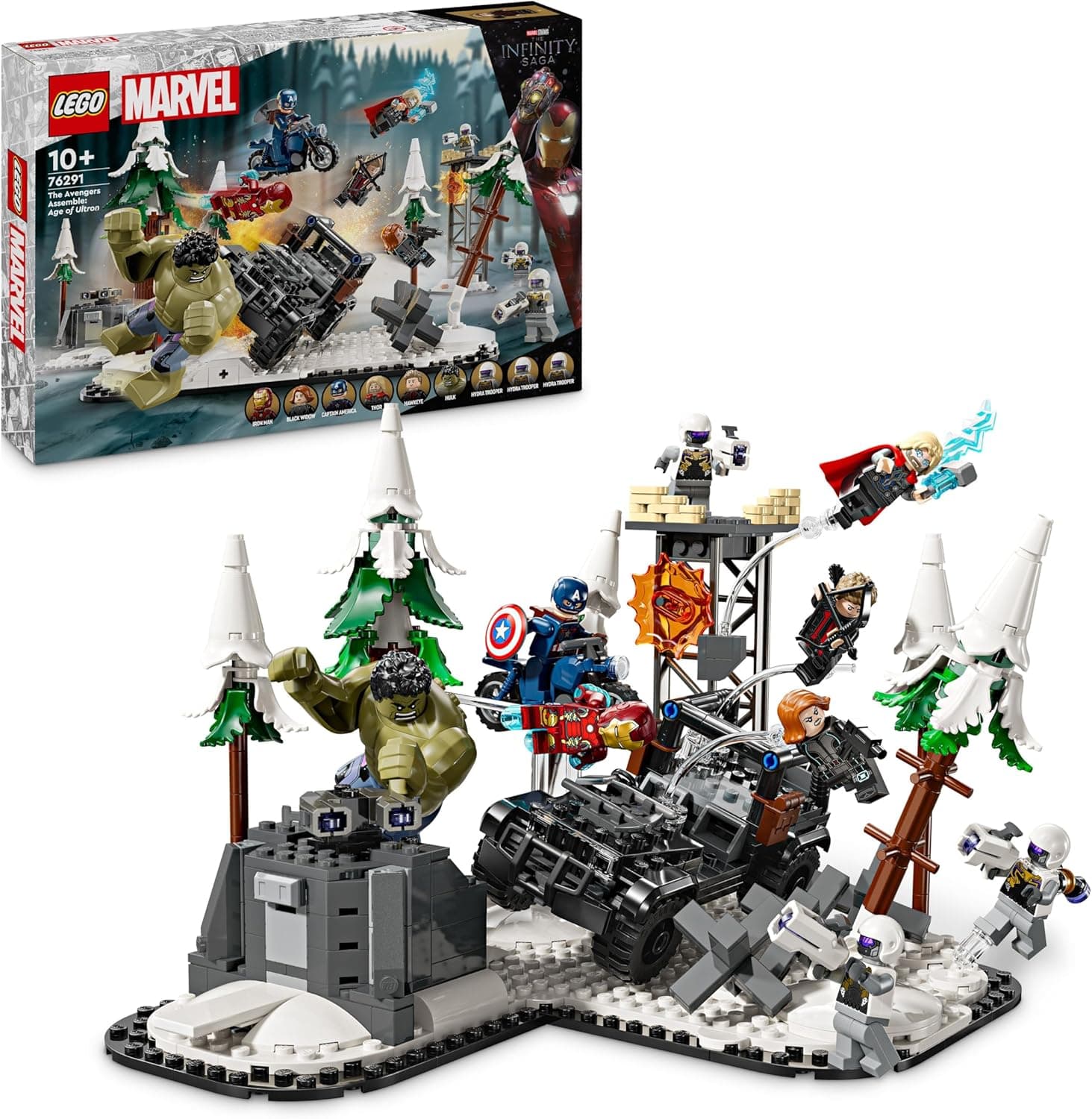 LEGO Marvel Vingadores reunidos: Era de Ultrão brinquedo de construção com 8 minifiguras Inc. Thor, Hulk, Capitão América, Homem de Ferro e Viúva Negra, Presente para meninos e meninas de 10 anos ou mais