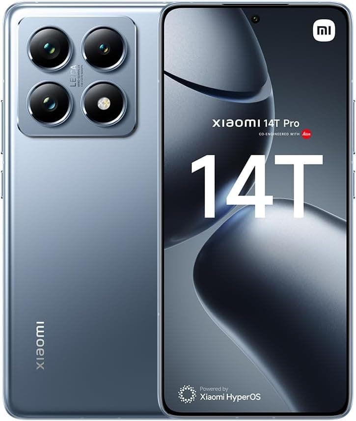 Xiaomi 14T Pro Smartphone de 12 GB + 1 TB, lentes Leica Summilux, MediaTek Dimensity 9300, ecrã AMOLED de 144 Hz, HyperCharge de 120 W, azul titânio
