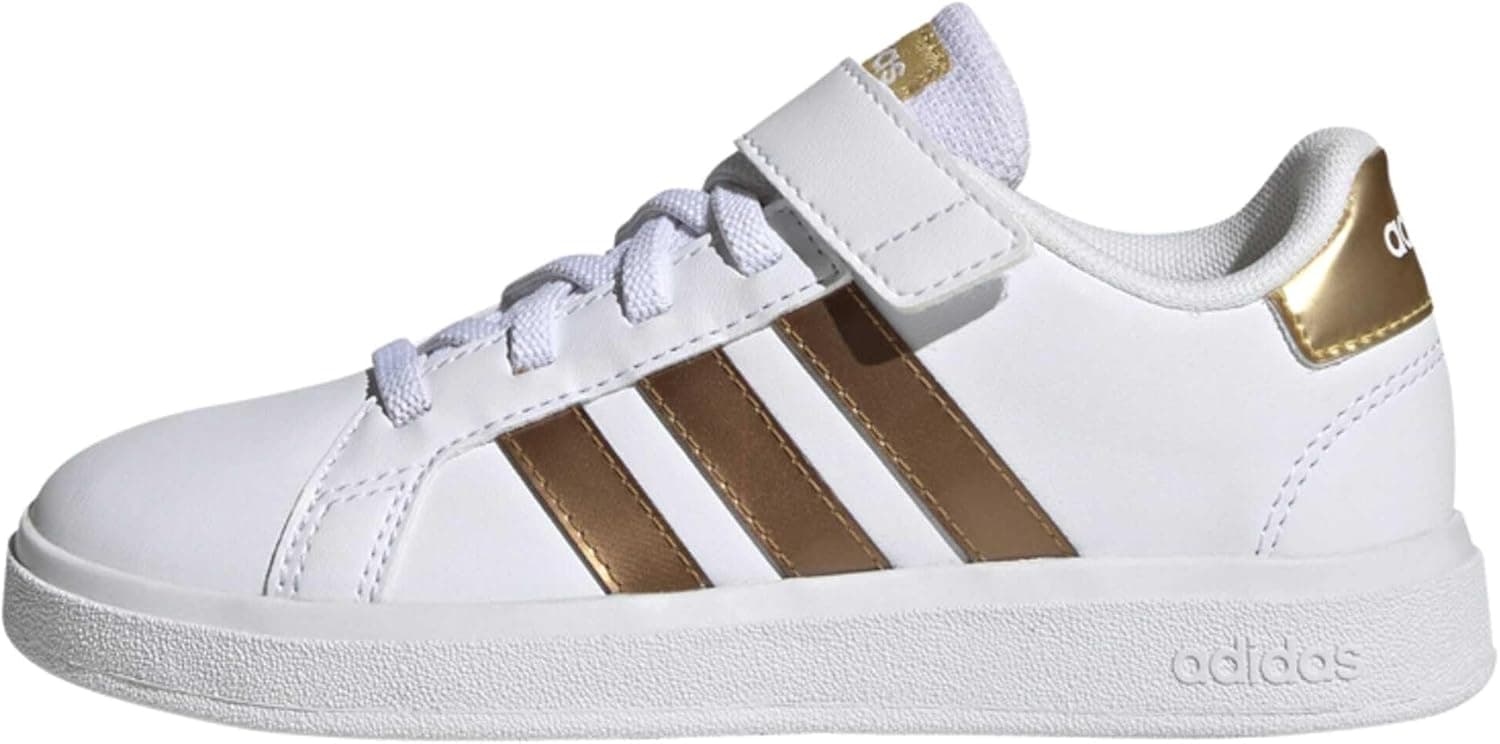 adidas Grand Sustainable Lifestyle Court Elastic Lace and Top Strap Shoes, sapatilhas de ténis unissexo para crianças