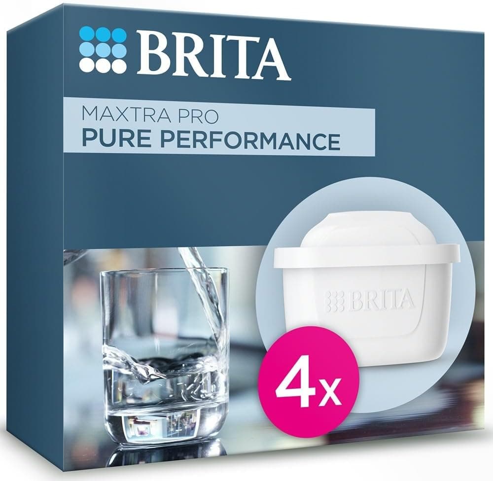 BRITA Cartucho filtro de água MAXTRA PRO Pure Performance (All-in-1) Pack 4 | substituição original para todos os frascos BRITA para água com sabor puro, filtra PFAS, cloro, cal e metais