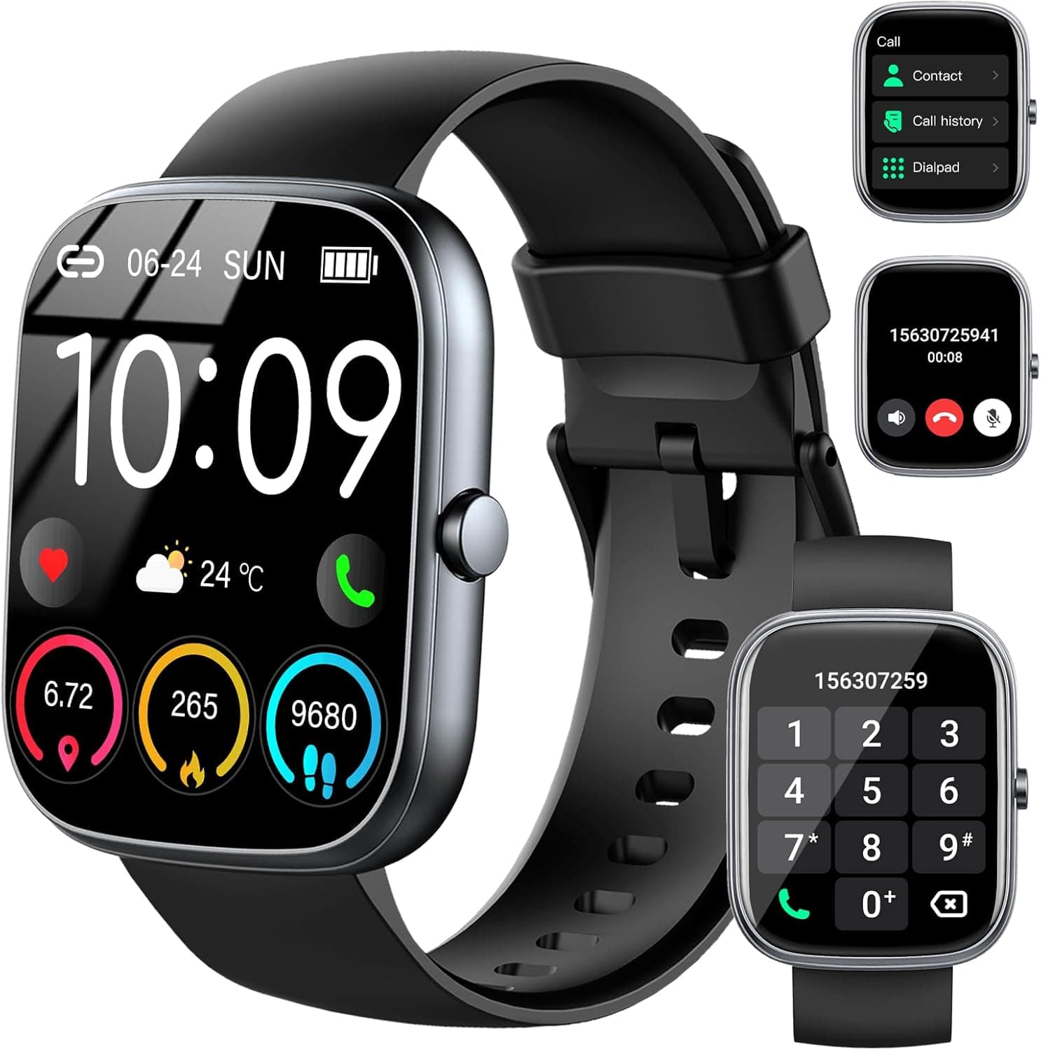 Relógio inteligente homem mulher, 1,91'' Smartwatch com chamadas Bluetooth, 110 modo desportivo pulseira atividade com pulso / monitor de sono/podómetro, impermeável IP68 Smart Watch para Android/iOS