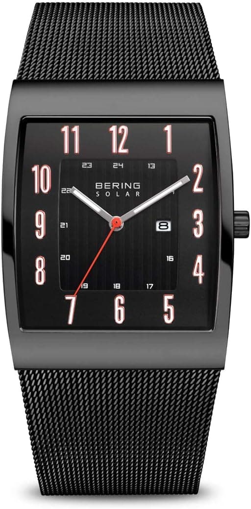 BERING 16433-122 | Relógio solar para homem com caixa de aço inoxidável, bracelete milanesa e vidro de safira