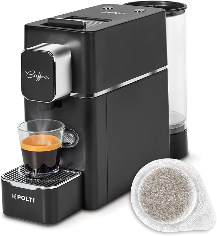 Polti Coffea S15B, máquina de café expresso, compatível com cápsulas E.S.E. 44 mm, depósito de 0,85 l, cor preta