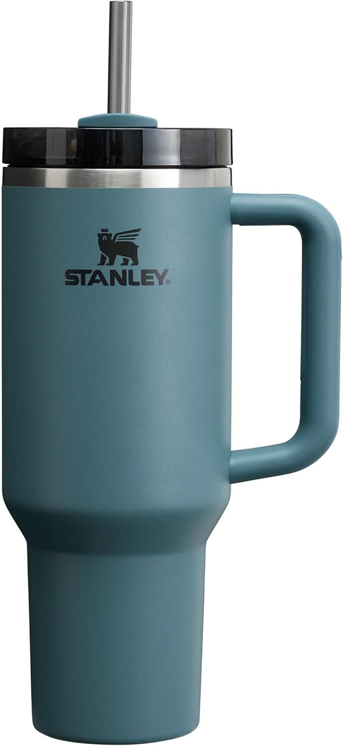 Stanley Quencher H2.0 FlowState Tumbler 1,2 L Garrafa térmica para manter o frio de 11 horas, gelada durante 48 horas, garrafa de água de aço inoxidável, caneca térmica, sem BPA, Blue Spruce