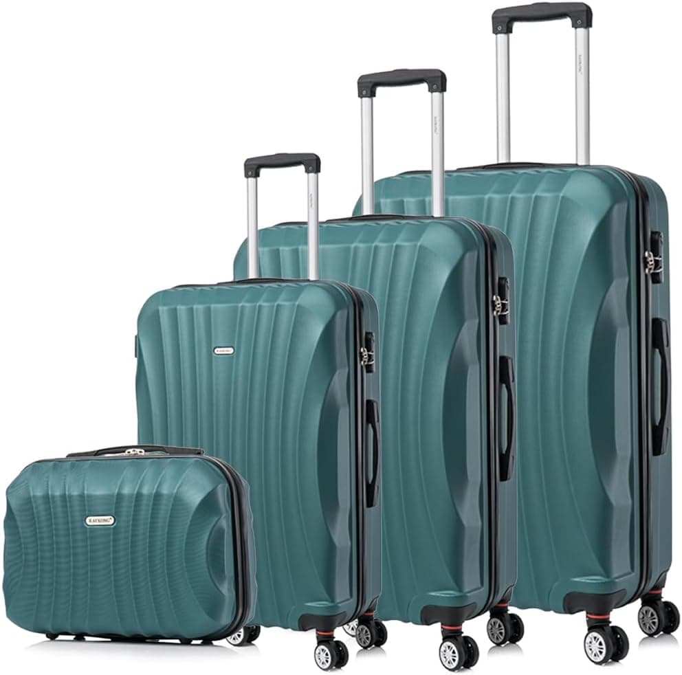 RAYKONG Conjunto de malas ABS rígido 3 peças | mala de cabine 55 cm | mala média 68 cm| precisar de 29 cm, verde