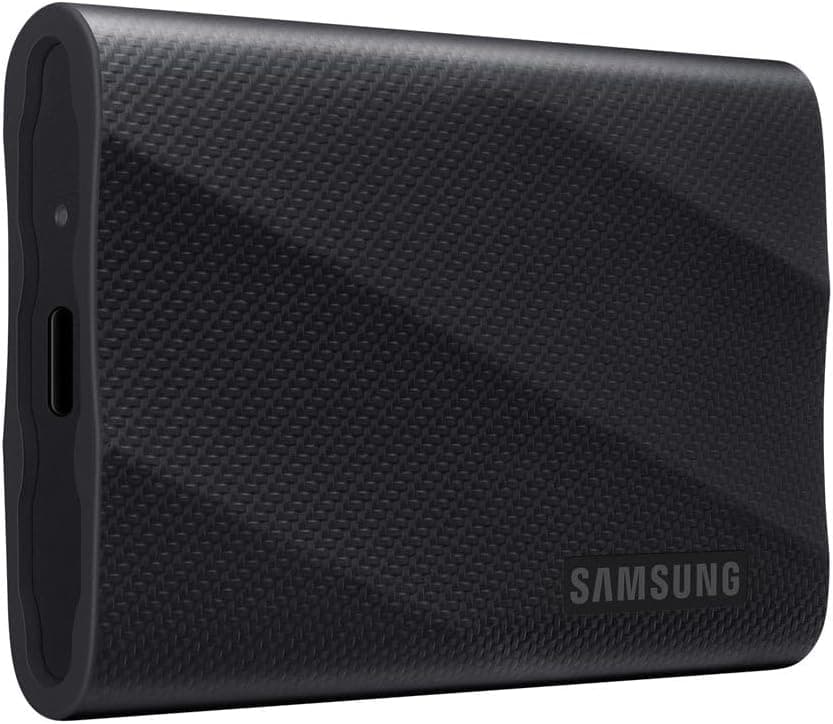 Samsung Portátil SSD T9, 2 TB, disco rígido externo, leitura e gravação 2.000 MB/s, USB 3.2 Gen.2x2, para profissionais e criativos, compatível com PC, Mac, Android e câmaras 12K, preto (MU-PG2T0B/UE)
