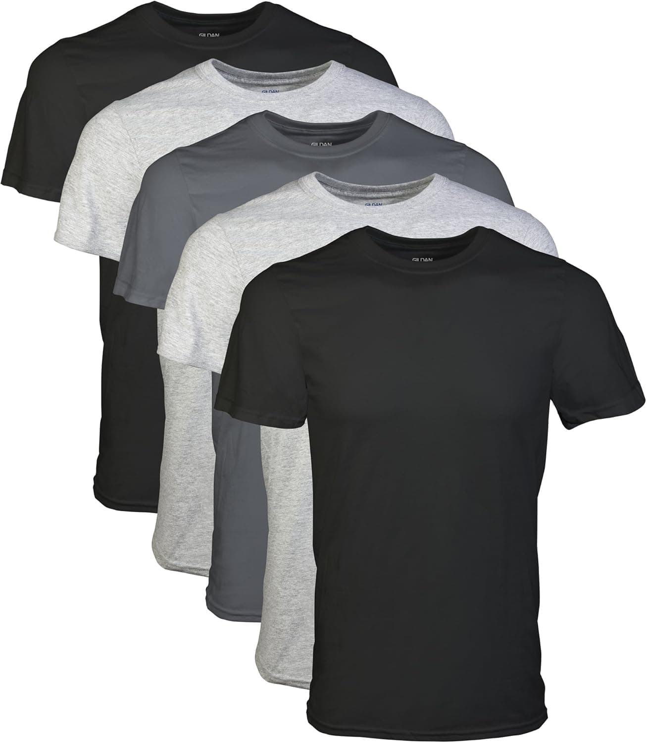 Gildan Men's Crew T-Shirts para homem, pack de 5