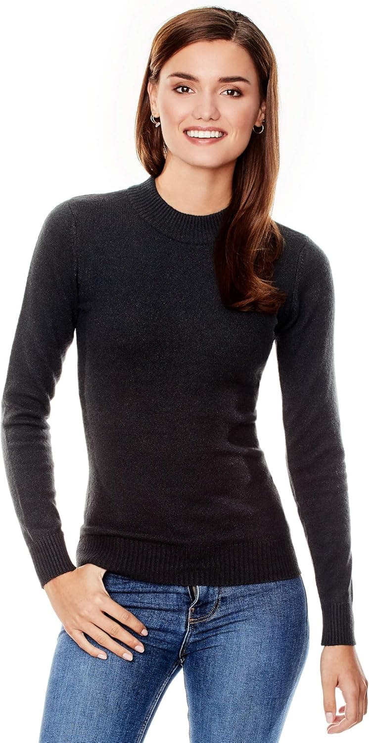 Vincenzo Boretti Camisola de inverno para mulher, com decote em canelado