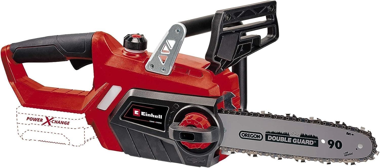 Einhell GE-LC 18 Li Motosserra sem fios (230 mm de comprimento de corte, 250 mm comprimento da barra guia, velocidade de corte da corrente 4,3 m/s), vermelha 