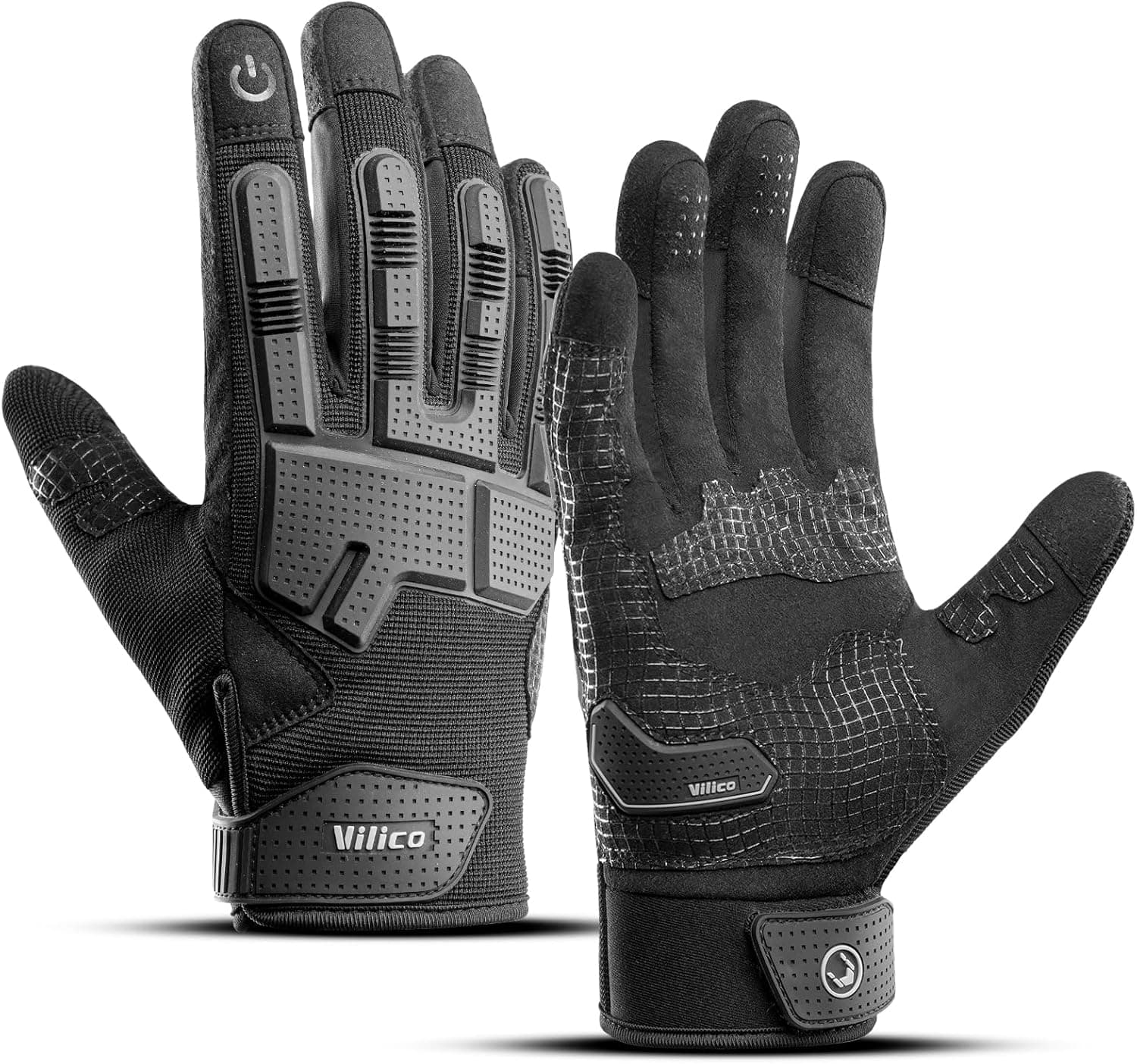 Vilico Luvas de motocicleta para homem, antiderrapantes, ecrãs táteis, luvas táticas para Airsoft, motocicleta, caça, ATV, MTB