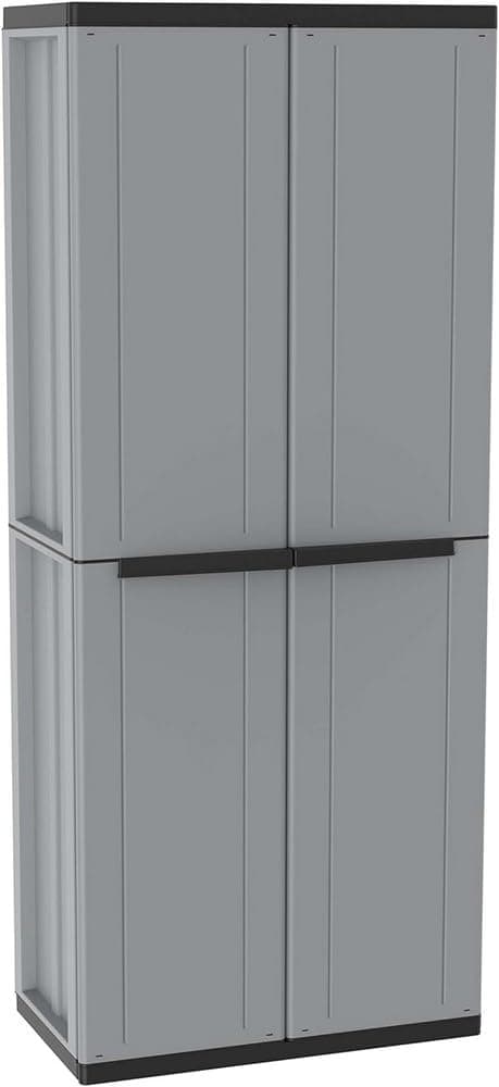 Terry, Jline 368, roupeiro de 2 portas com 1 prateleira interior e 4 prateleiras. 68 x 37,5 x 163,5 cm