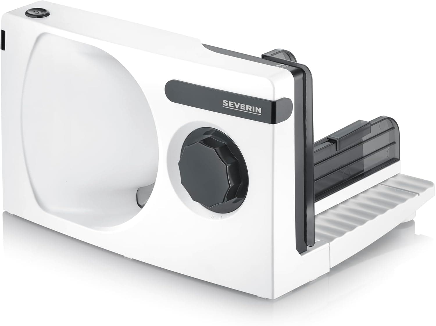 Severin AS 3912 | Cortador elétrico compacto com lâmina em aço inoxidável e espessura ajustável para carne, pão e queijo