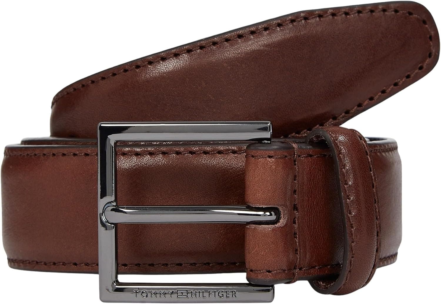 Tommy Hilfiger Cinto Hudson Leather para homem 3,0 cm cinto de couro