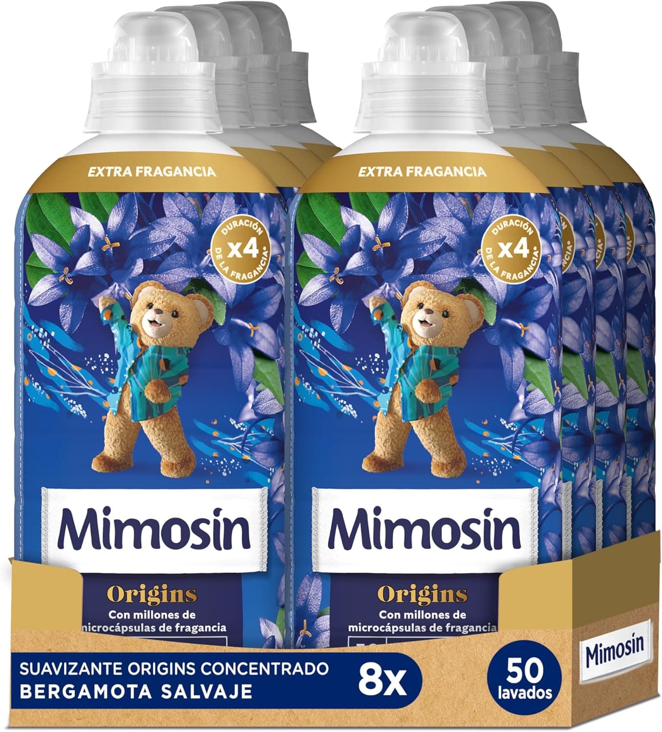 Mimosín Origins | Amaciador concentrado de roupa Bergamota Selvagem pack de 8
