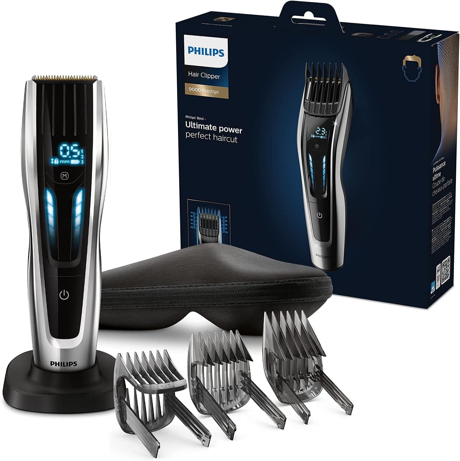 Máquina de cortar cabelo Philips Series 9000 com interface de mudança digital (modelo HC9450/20)