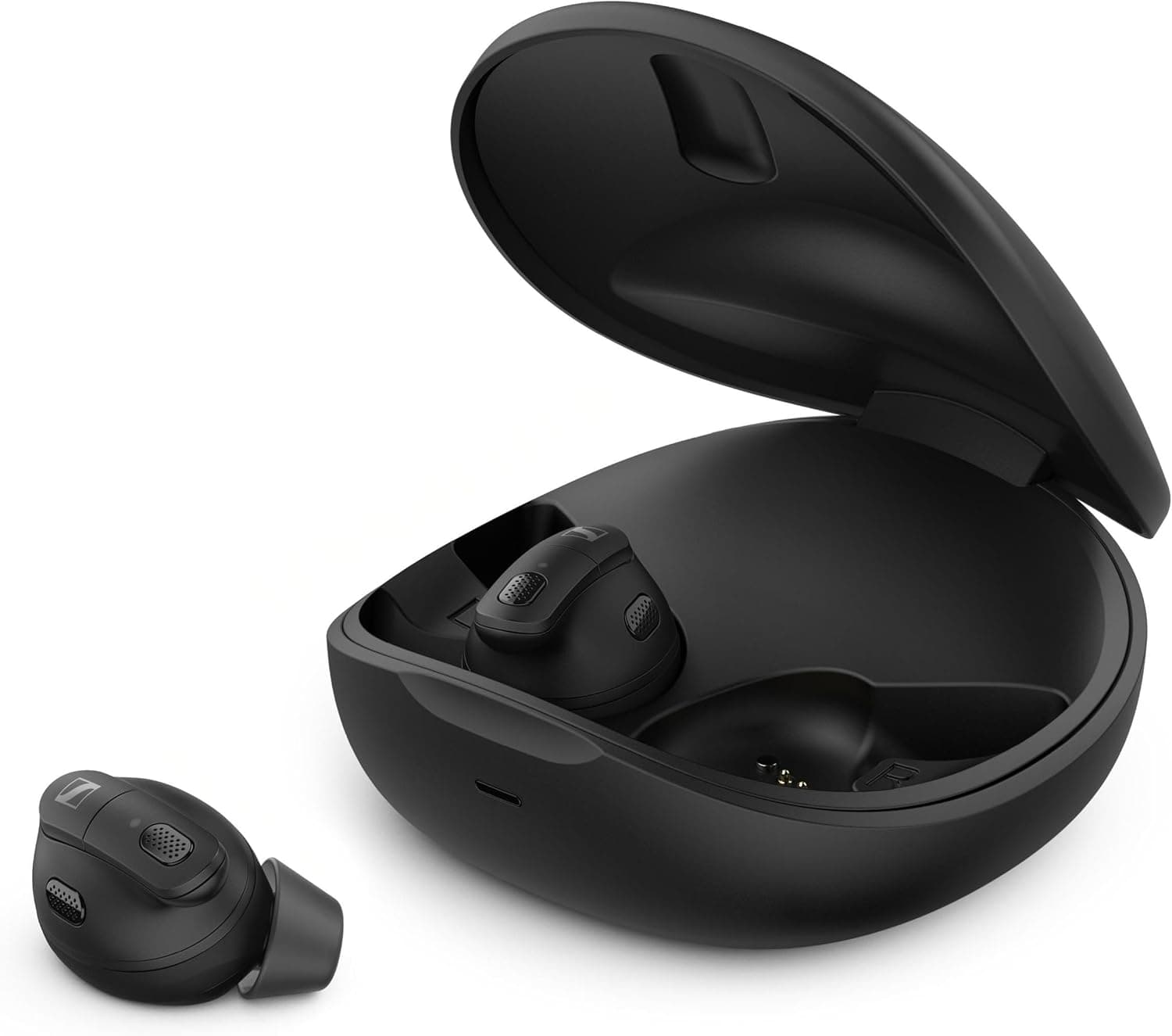 Sennheiser Conversation Clear Plus: solução auditiva com Bluetooth True Wireless para melhorar a fala com cancelamento de ruído ativo (preto)