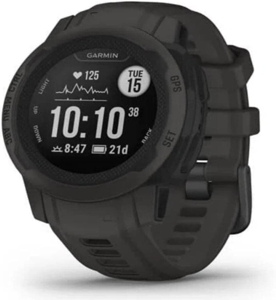 Garmin Instinct 2S, Relógio inteligente com GPS resistente à água, funções desportivas, oxímetro de pressão, pontuação de sono e notificações de smartphone, grafite