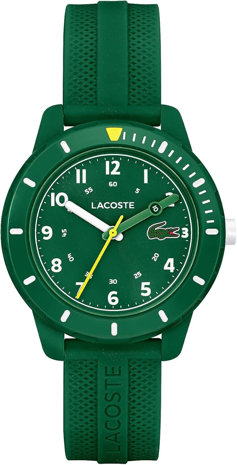 Lacoste Relógio analógico de quartzo para crianças coleção mini ténis coleção com correia em silicone