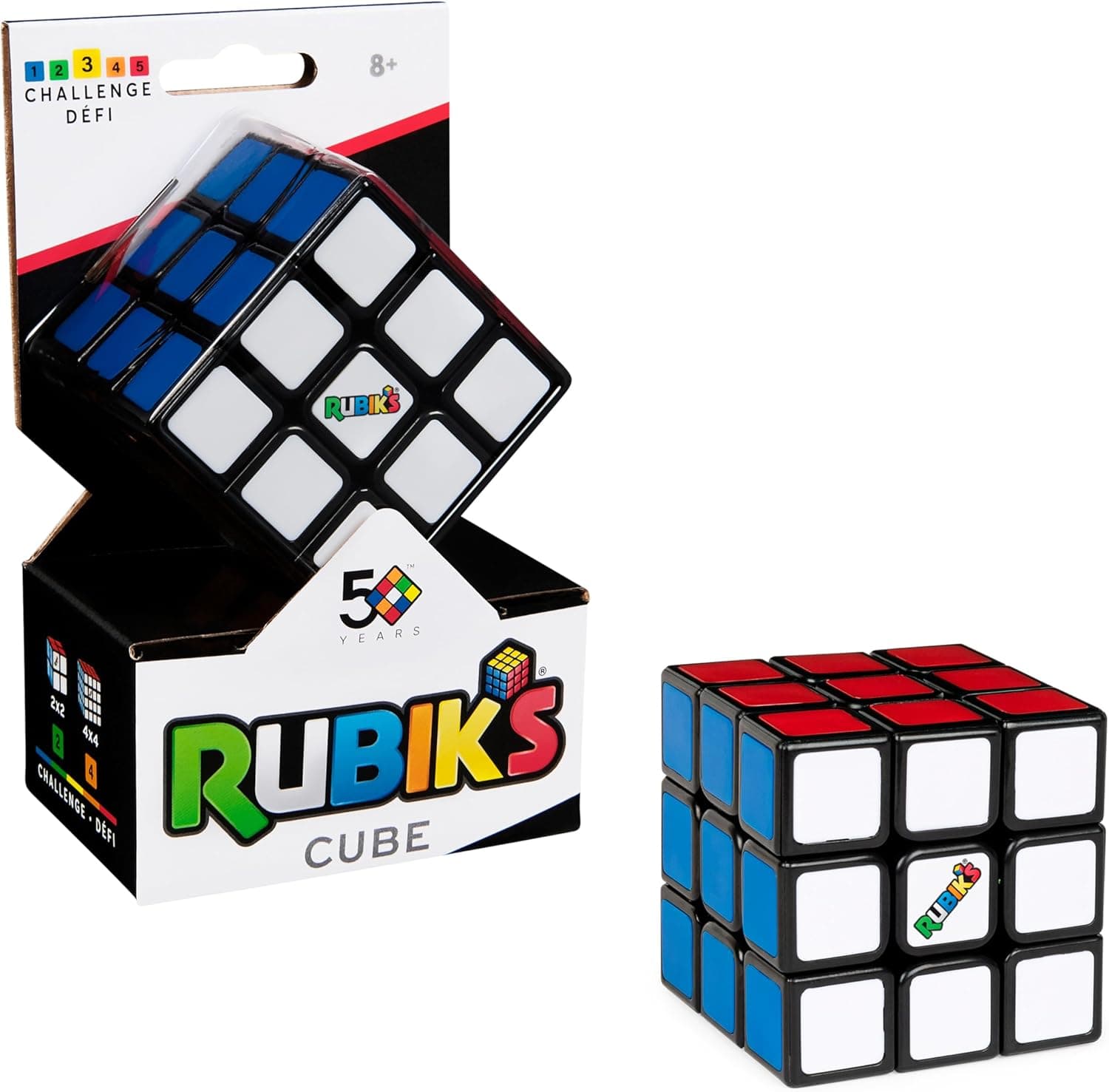 Rubik's - Cubo de Rubik 3 x 3 - jogo de quebra-cabeças, cubo mágico para desafiar a mente - 6063968 - brinquedos crianças 8 anos - presente criança 8 anos +