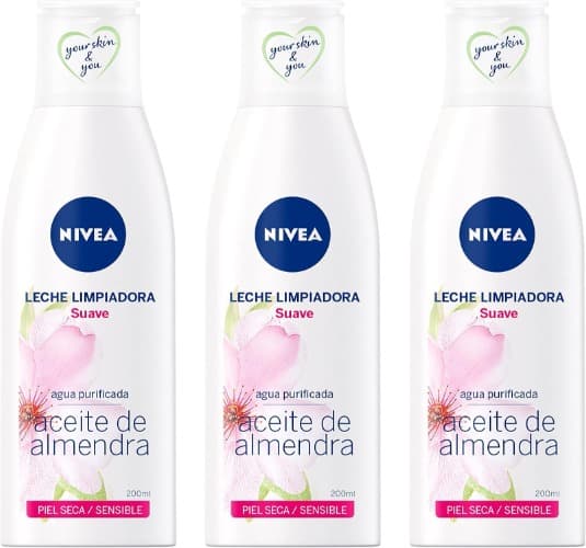 NIVEA Gentle Facial Toner | Tónico facial suave hidratante com óleo de amêndoas para pele seca e sensível 200 ml x 3