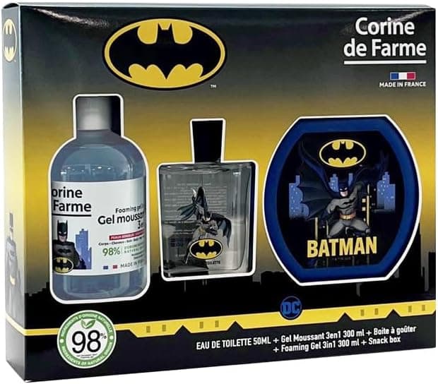 Estojo Batman Eau de toillete, 50 ml + espuma de banho, 300 ml + lancheira