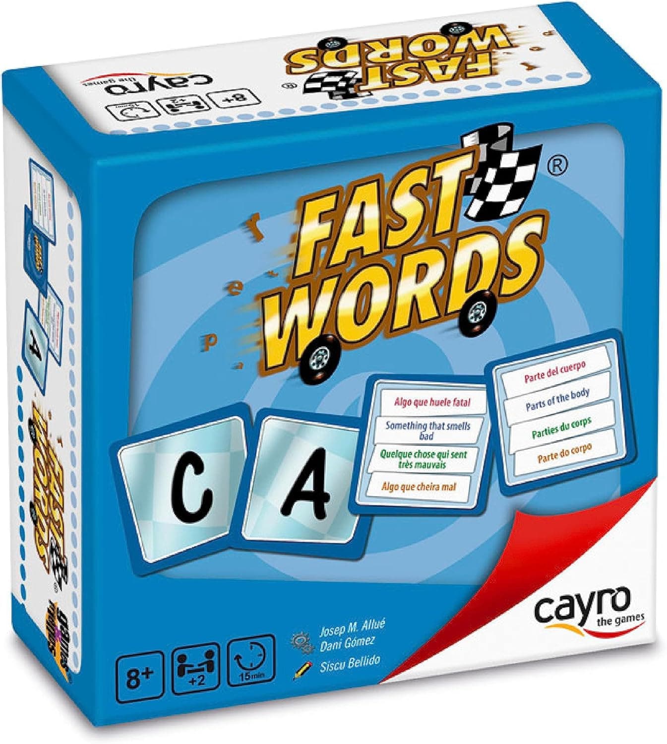 Cayro - Fast Words, jogo de tabuleiro - divertido e educativo - para todas as idades - fácil de jogar em família - desenvolve a criatividade - inclui 110 cartões com palavras 