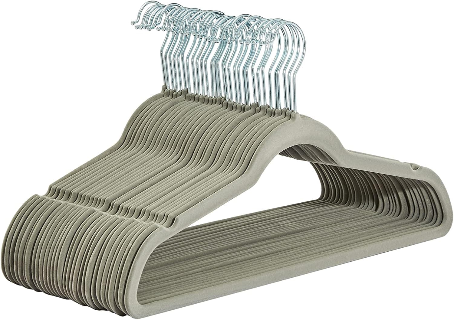 Amazon Basics Cabides de veludo para fatos, embalagem de 30, cinzento