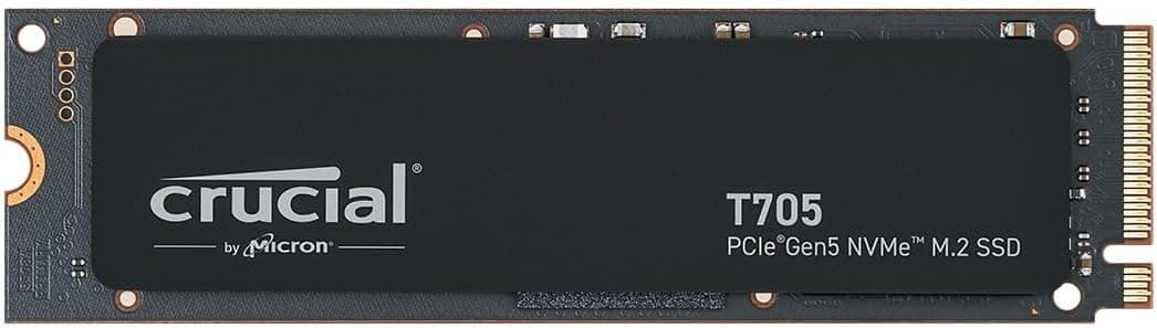 Crucial T705 SSD 2TB PCIe Gen5 NVMe M.2 SSD interno Gaming, até 14,500 MB/s, Microsoft DirectStorage, compatibilidade PCIe 4.0, disco rígido SSD - CT2000T705SSD3, preto 1