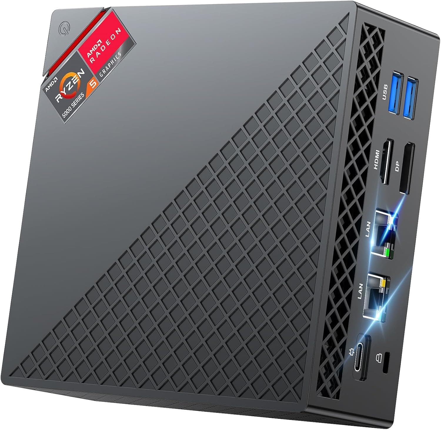 NiPoGi AM06PRO Mini PC Ryzen 7 5825U (Defeat 5700U, 8C/16T, até 4,5 GHz), 16 GB DDR4 512 GB M.2 SSD AMD Mini computador WiFi 6/BT5, dupla LAN, 4K UHD Triple DP+HDMI+Tipo Ype-C, Micro PC Win-11 Pro