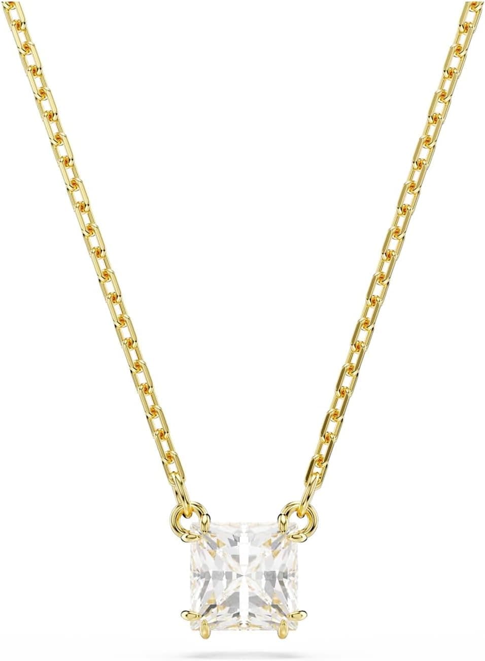 Swarovski Stilla | Colar prateado com pendente em tom dourado branco