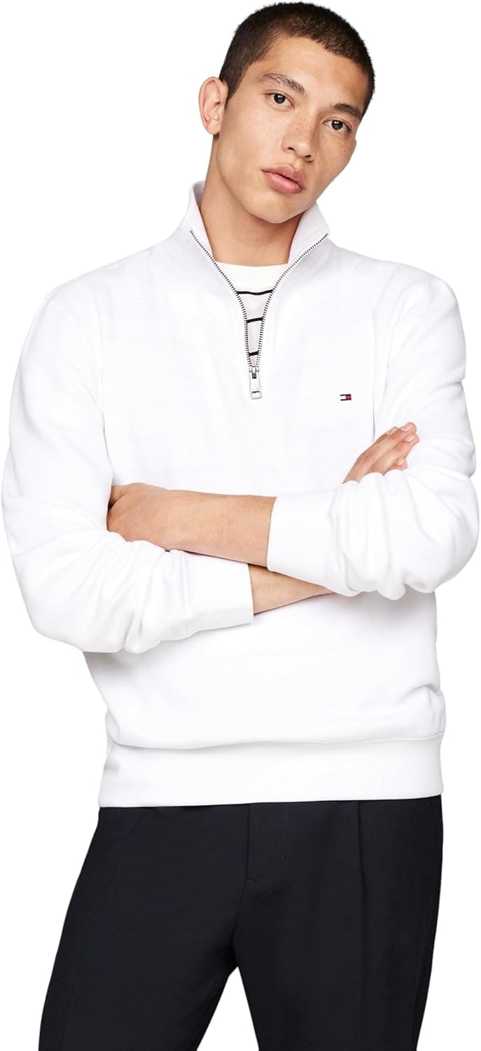 Tommy Hilfiger Casaco com fecho de correr homem essencial Fleece 1/4 Zip com gola marinheiro com fecho de correr