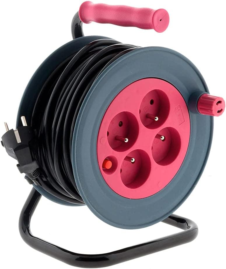 Zenitech - Enrolador de cabo doméstico, 15 m, 3G1 mm², rosa