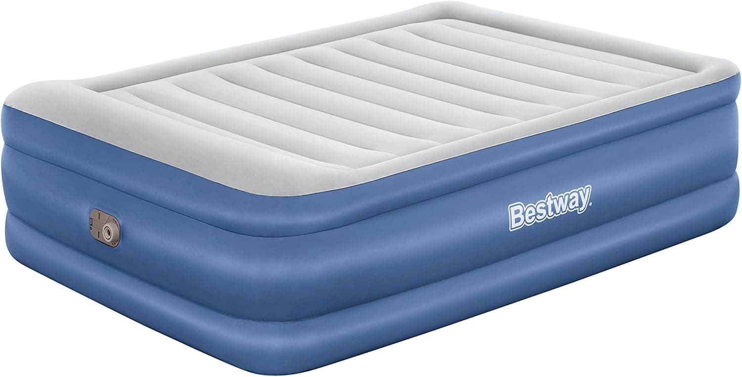 BESTWAY Queen Tritech Colchão insuflável com bomba CA incorporada e revestimento, 195 x 145 cm